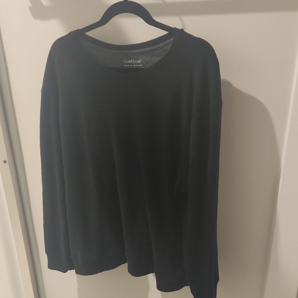Cuddl Duds Black Long Sleeve Pajama Top